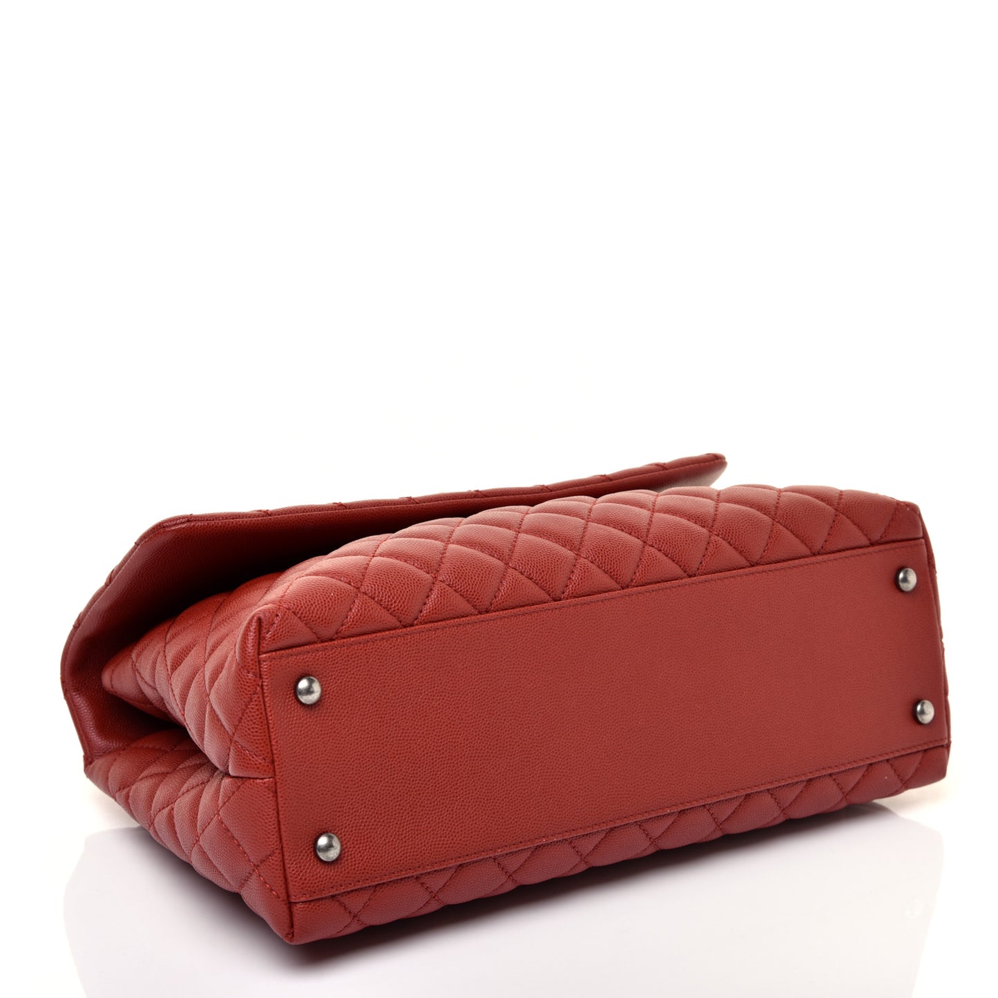 Caviar Quilted Medium Coco Handle Flap Dark Red