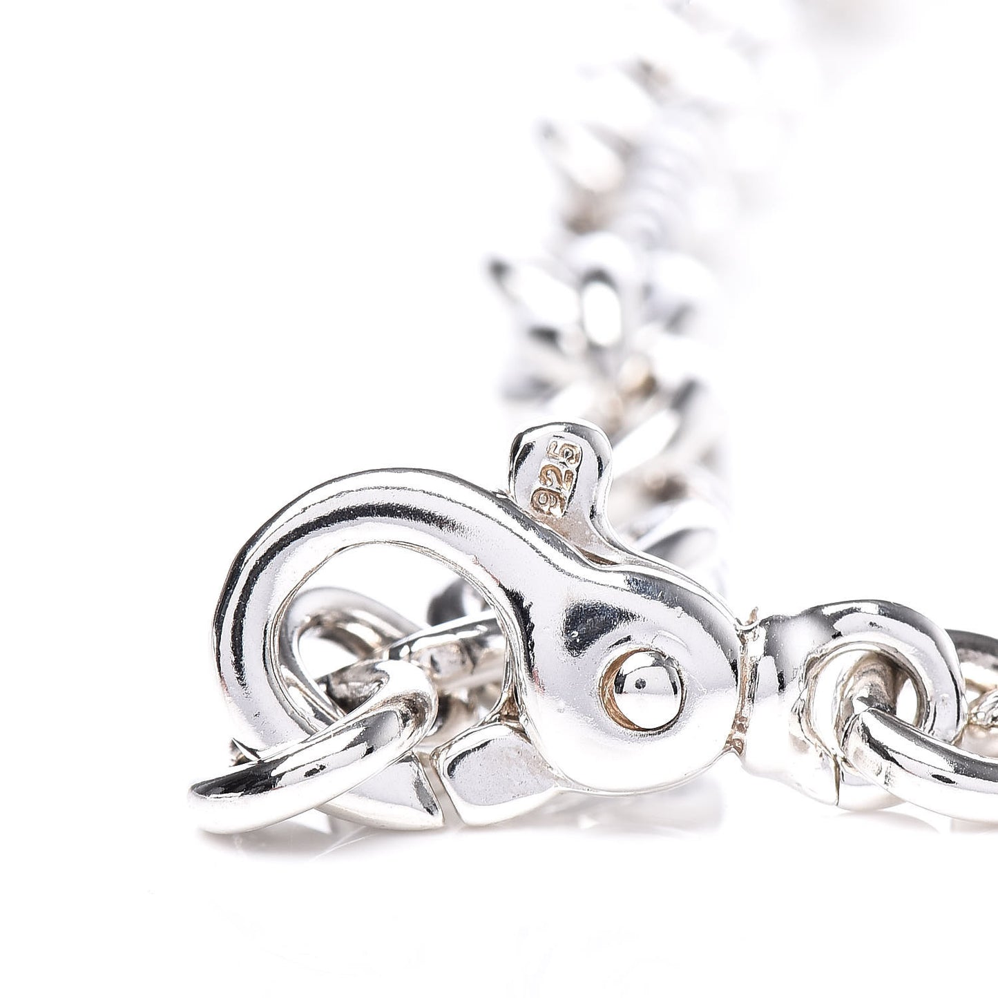 Sterling Silver 18K Yellow Gold Diamond Smoky Quartz 14mm Albion Figaro Chain Pendant Necklace