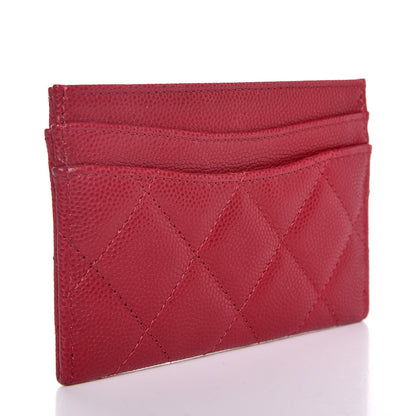 Chanel Caviar Quilted Card Holder Red 3 of 9