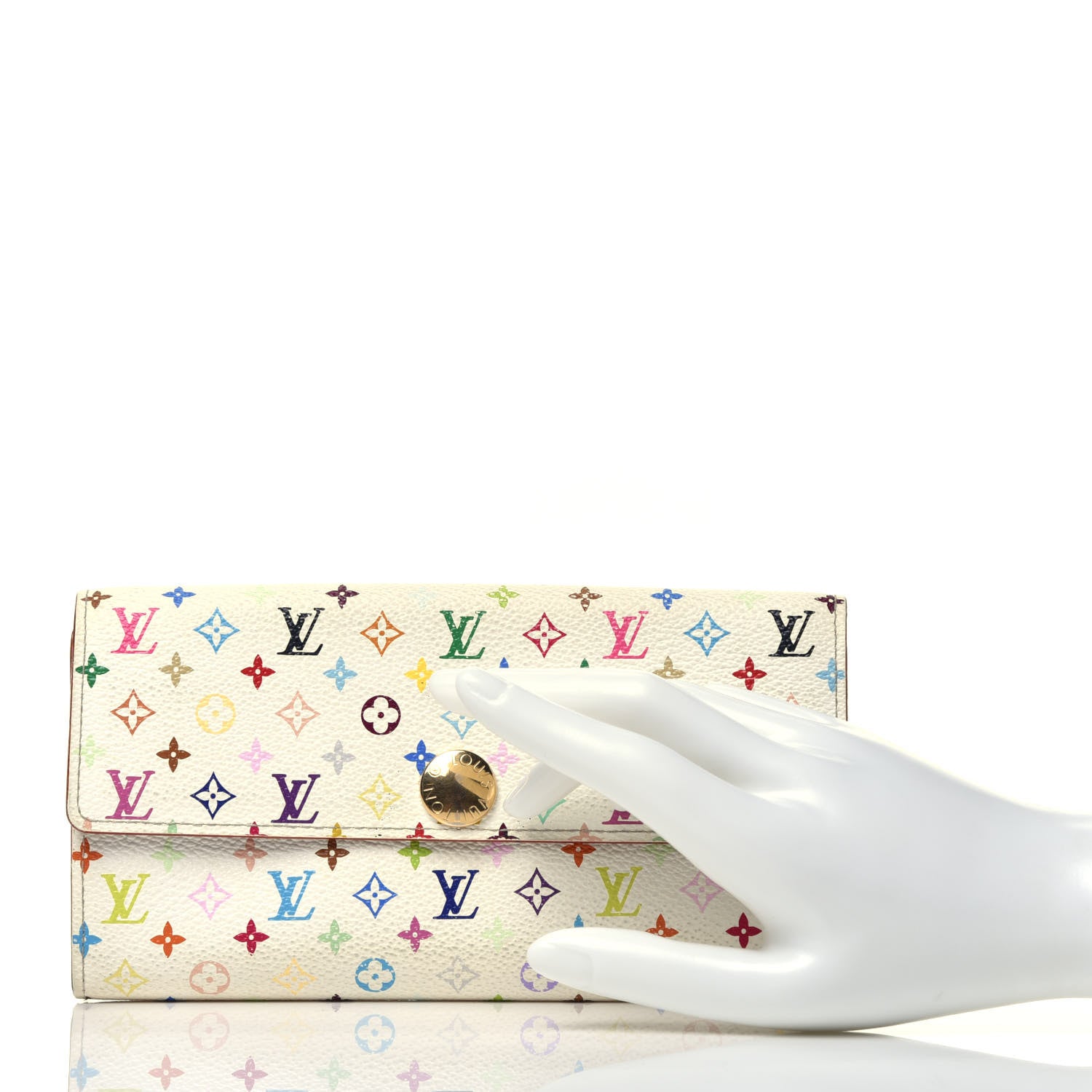Louis Vuitton Monogram Multicolor Sarah Wallet White 2 of 7