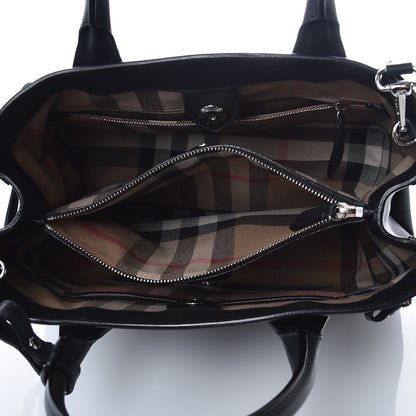 Burberry Smooth Calfskin Medium Chain Banner Tote Black 6 of 9