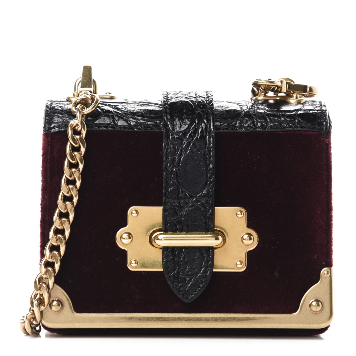 Velvet Crocodile Micro Cahier Bag Ribes Black
