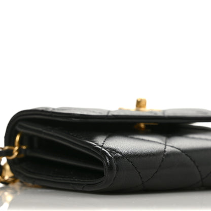 Chanel Lambskin Quilted Pearl Crush Clutch With Chain Black 7 of 8