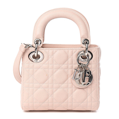 Christian Dior Grained Calfskin Cannage Mini Lady Dior Rose Poudre 1 of 10