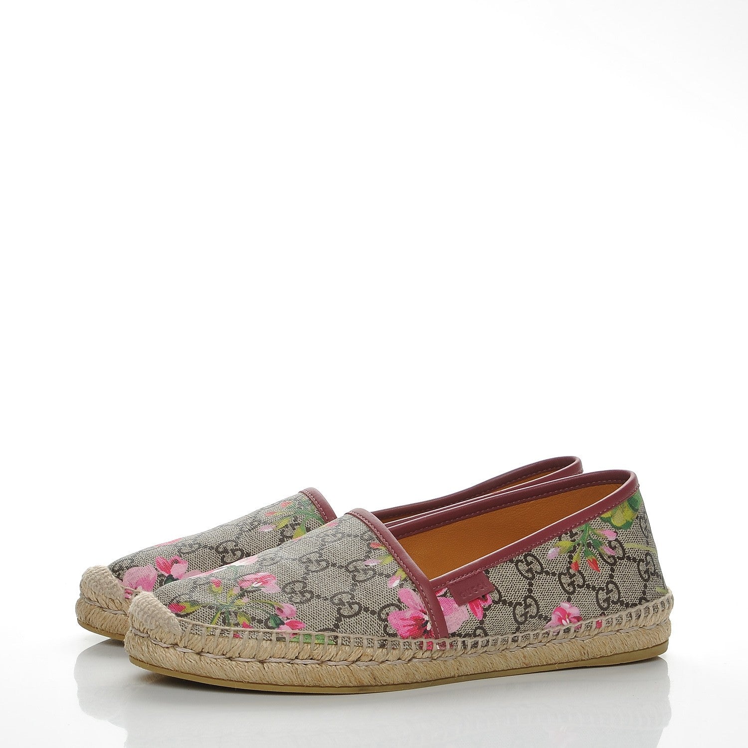 Gucci GG Supreme Monogram Blooms Espadrilles 39 Beige Multicolor Dry Rose 3 of 10