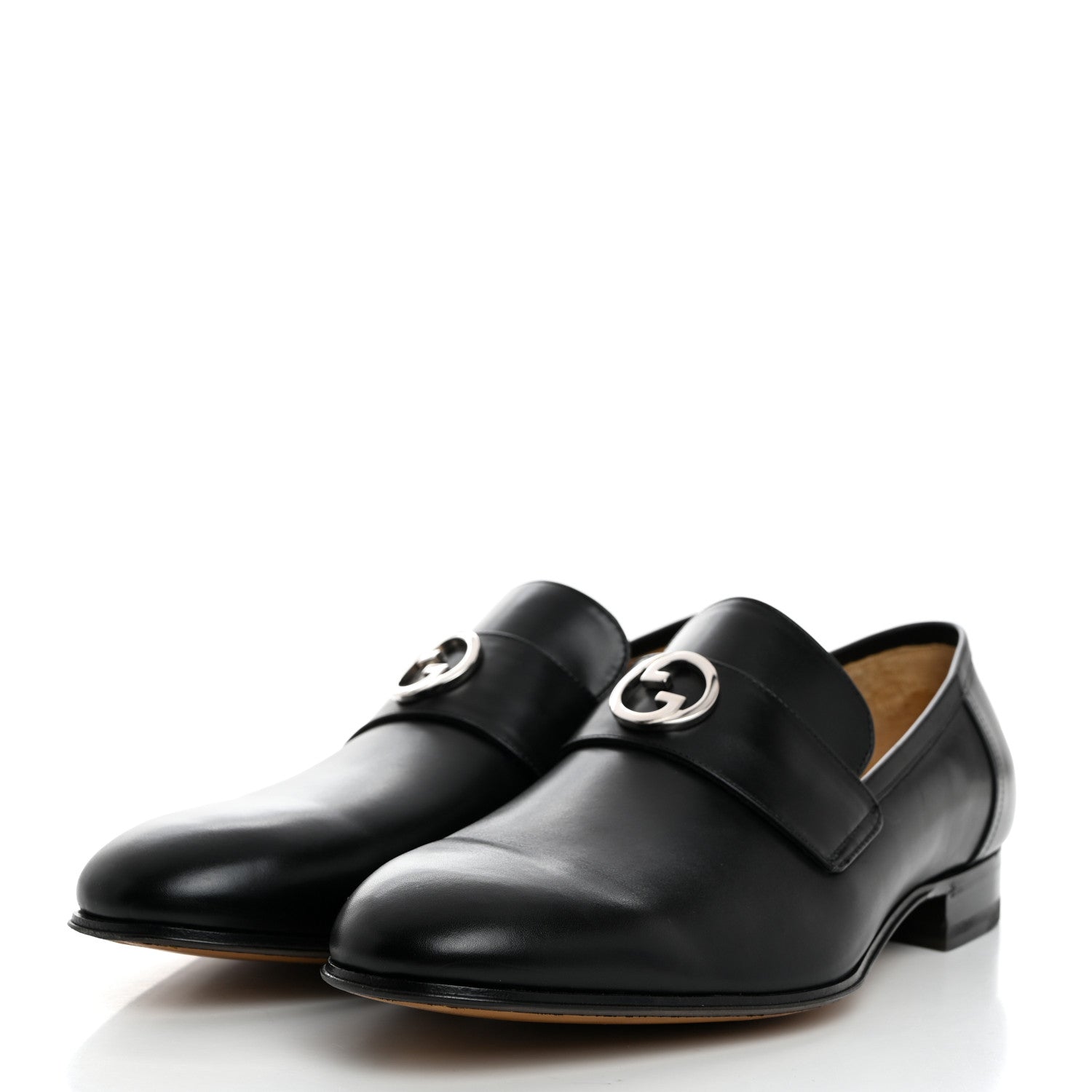 Gucci Calfskin Mens Interlocking GG Loafers 11.5 Black 3 of 9