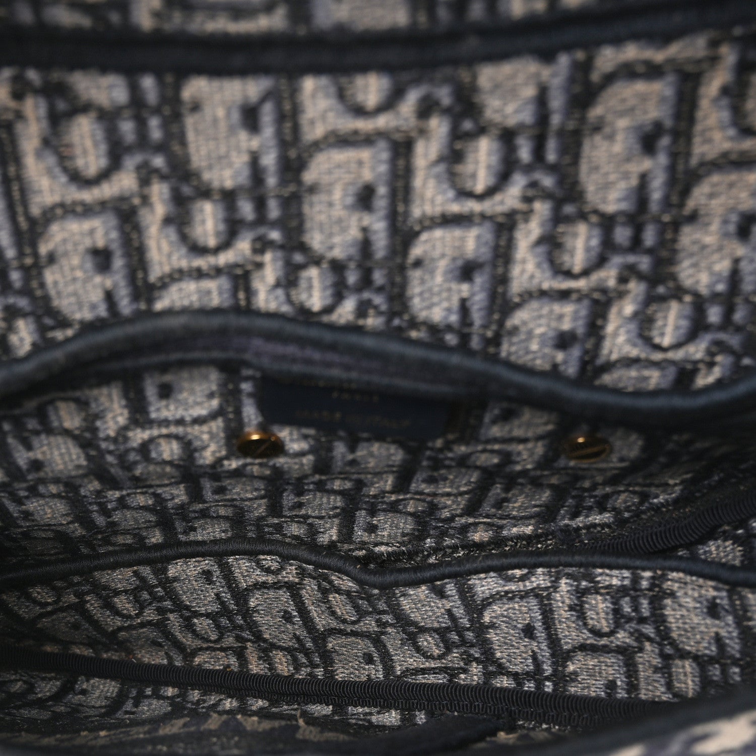 Christian Dior Oblique Embroidered Saddle Bag Blue 5 of 10