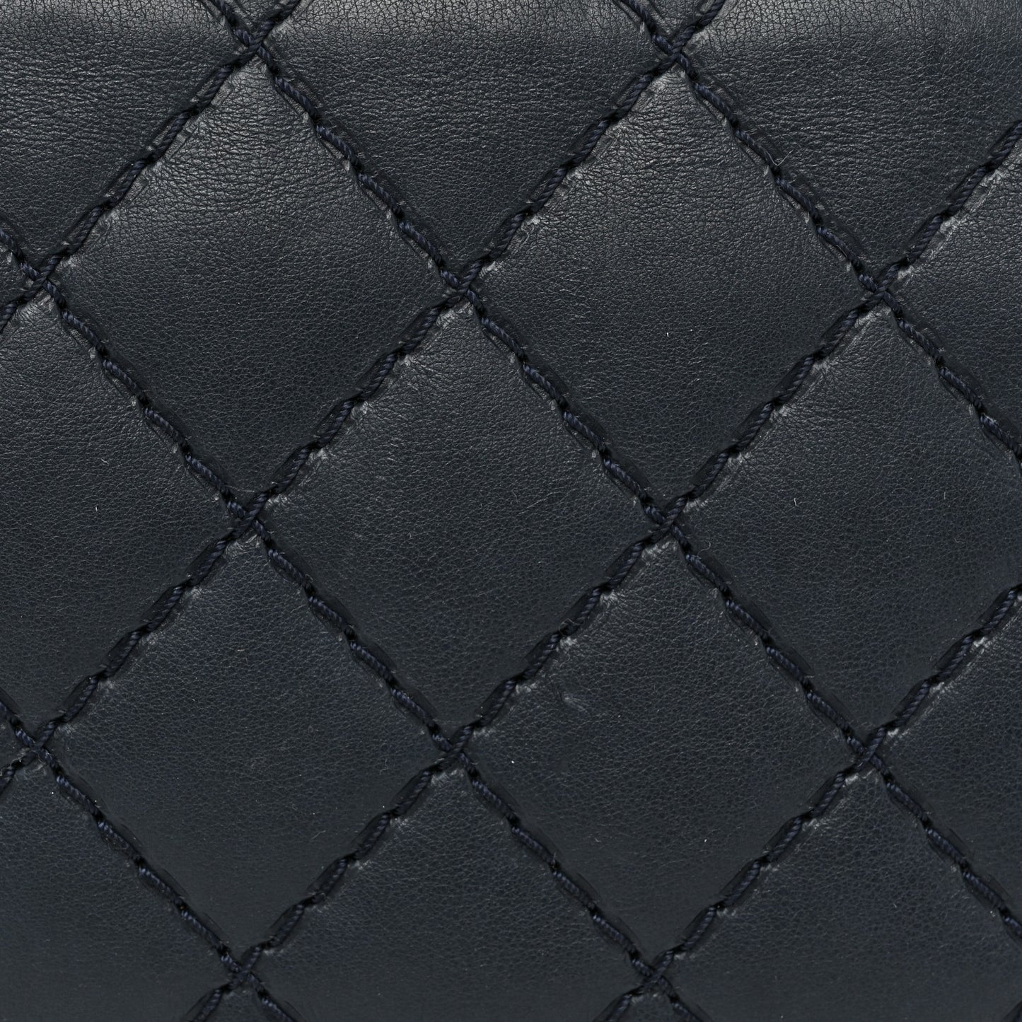 Calfskin Double Stitch Large Boy Flap Navy Blue