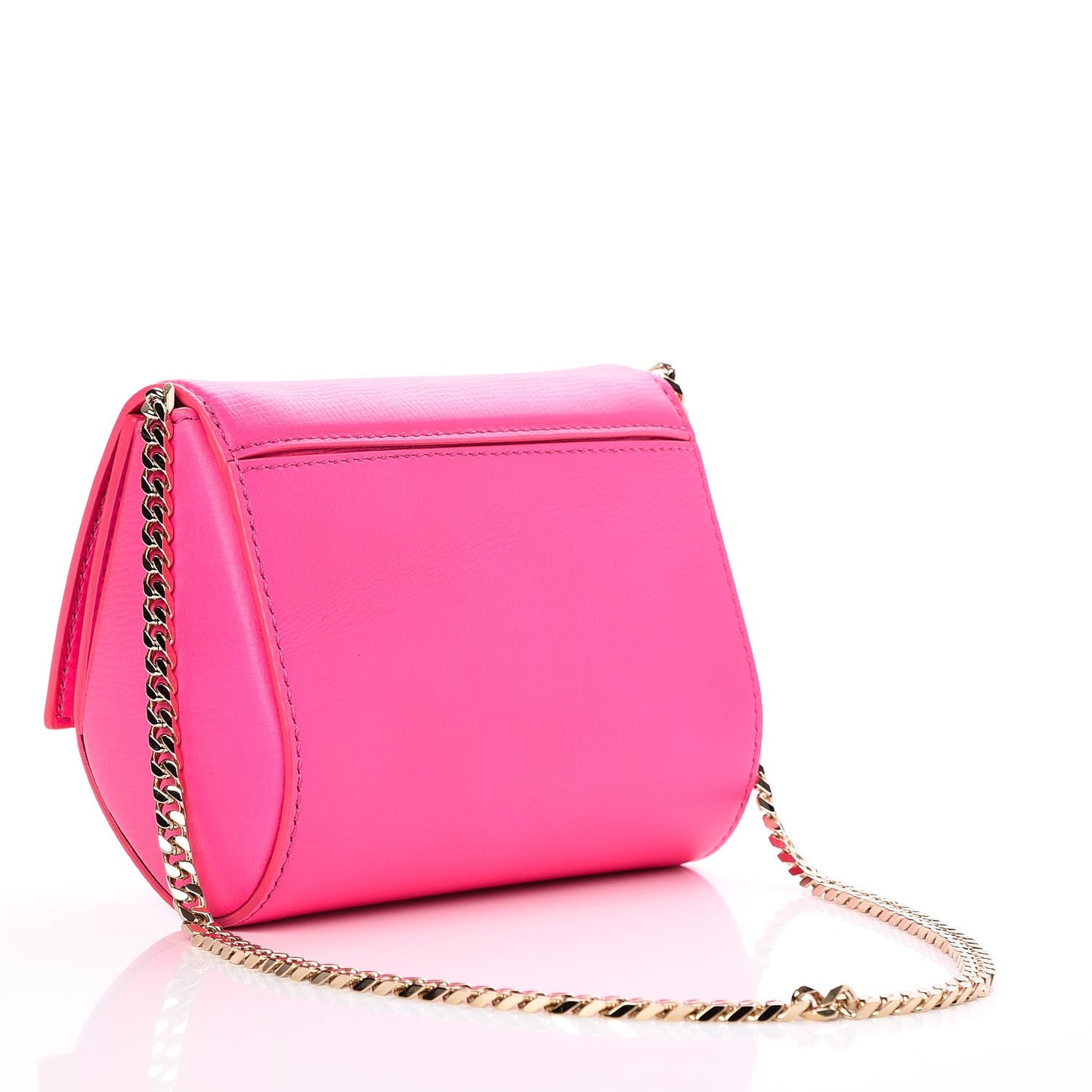Textured Calfskin Micro Pandora Box Clutch Fuchsia