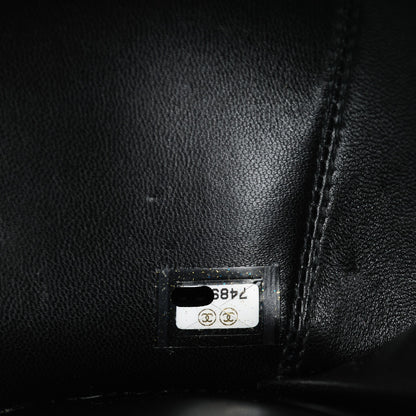 Chanel Lambskin Satin Camellia Evening Bag Black 7 of 7