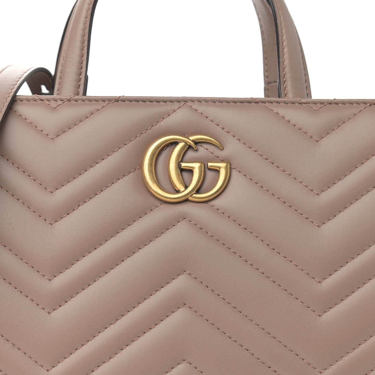 Calfskin Matelasse Small GG Marmont Tote Porcelain Rose