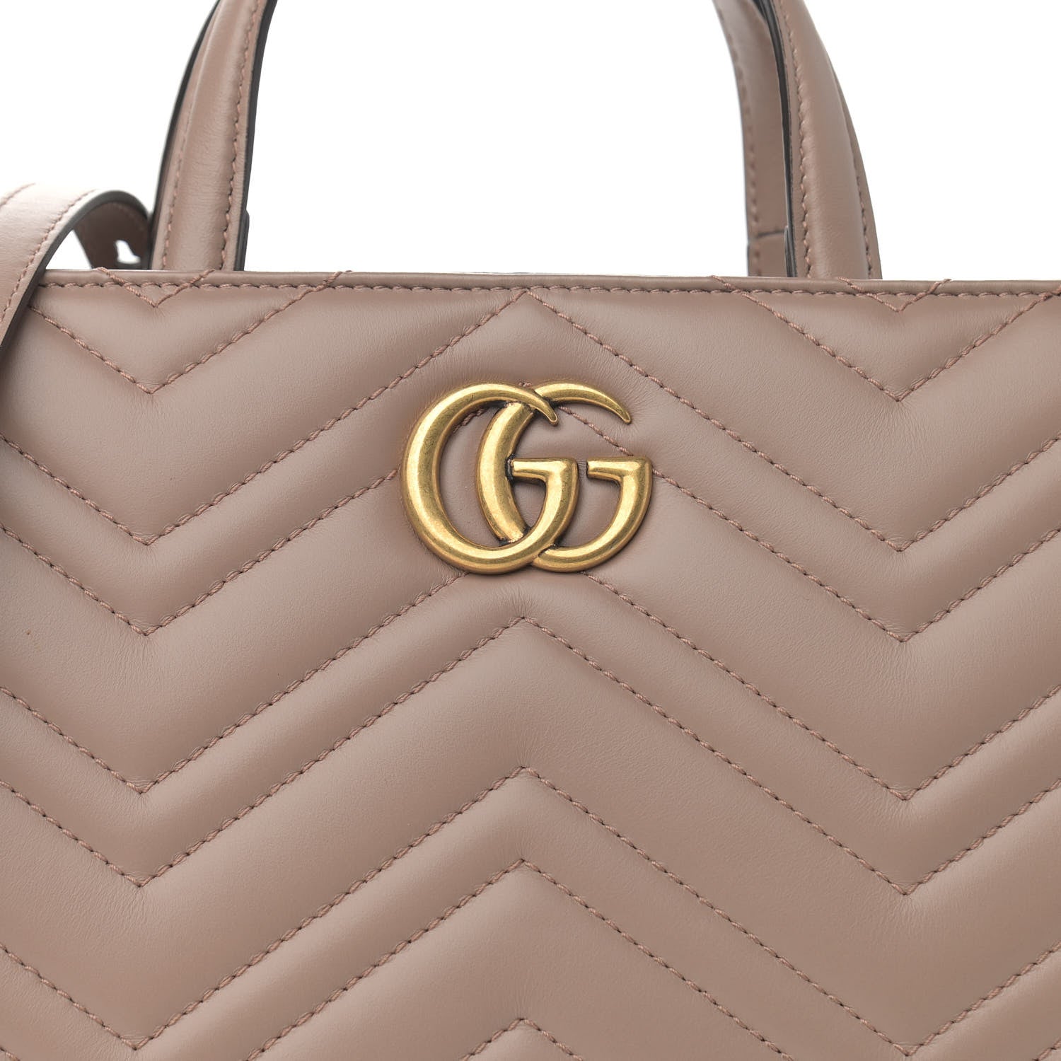 Gucci Calfskin Matelasse Small GG Marmont Tote Porcelain Rose 8 of 10
