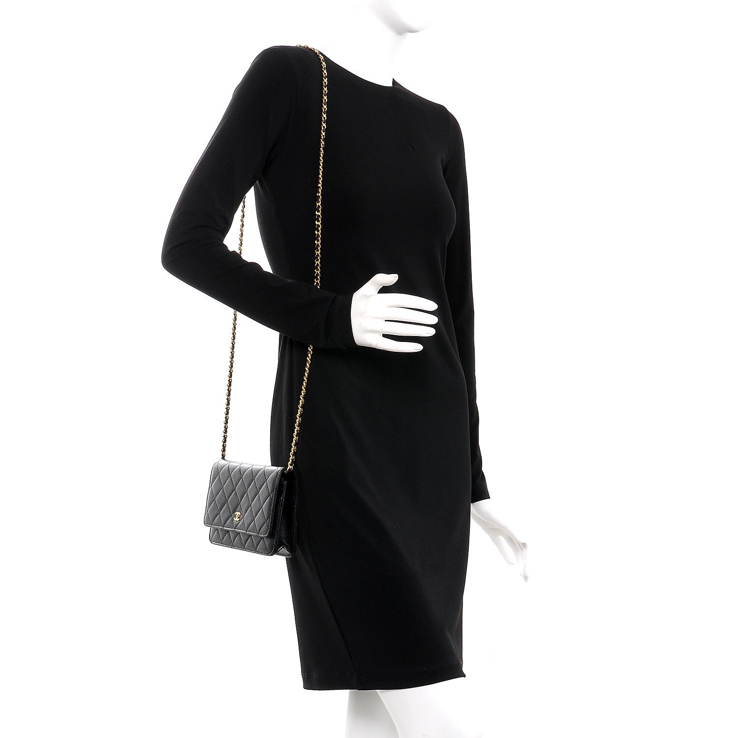 Chanel Caviar Quilted Wallet On Chain WOC Black 2 of 9