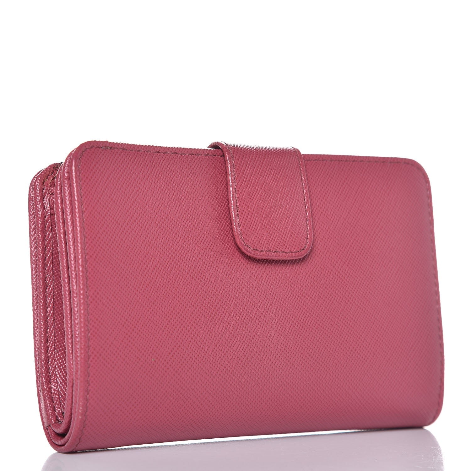 Prada Saffiano Compact Wallet Bruyere 3 of 8