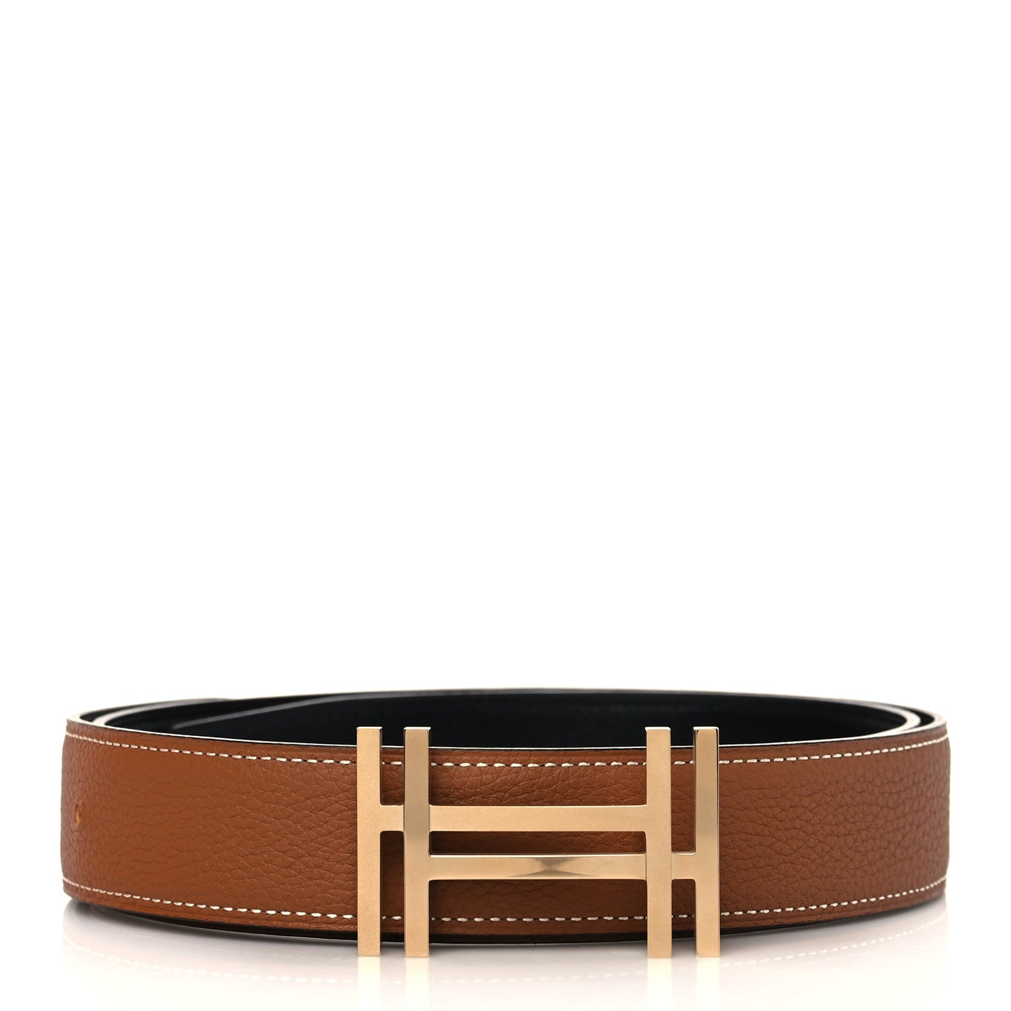 Box Togo 32mm Au Carre H Belt 85 Black Gold