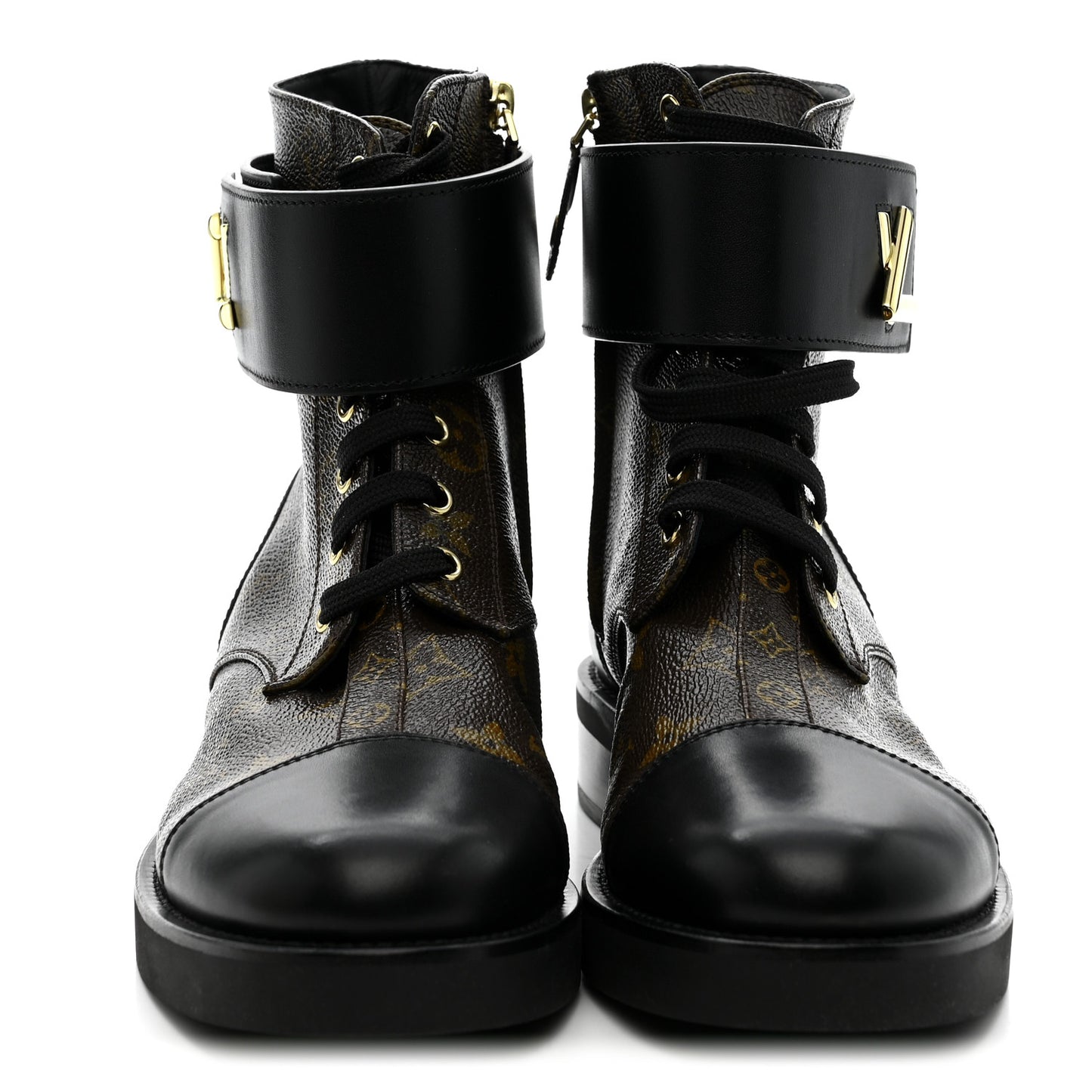 Calfskin Monogram Wonderland Flat Ranger Boots 39 Black