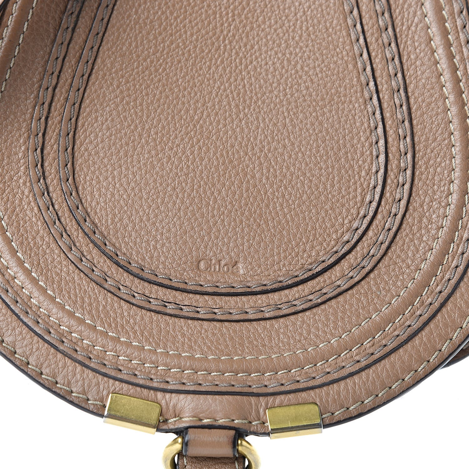 Chloe Calfskin Mini Marcie Round Crossbody Bag Nut 9 of 15