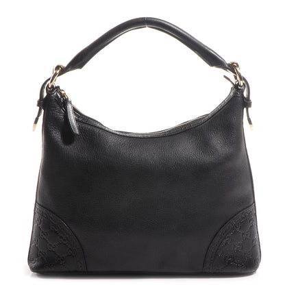 Gucci Leather Guccissima Medium Signoria Hobo Black 1 of 9