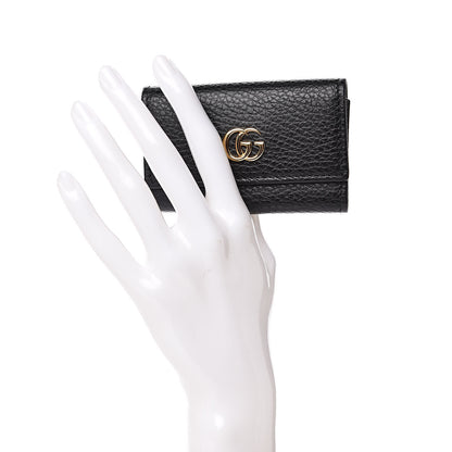 Gucci Pebbled Calfskin GG Marmont 6 Key Holder Black 2 of 6