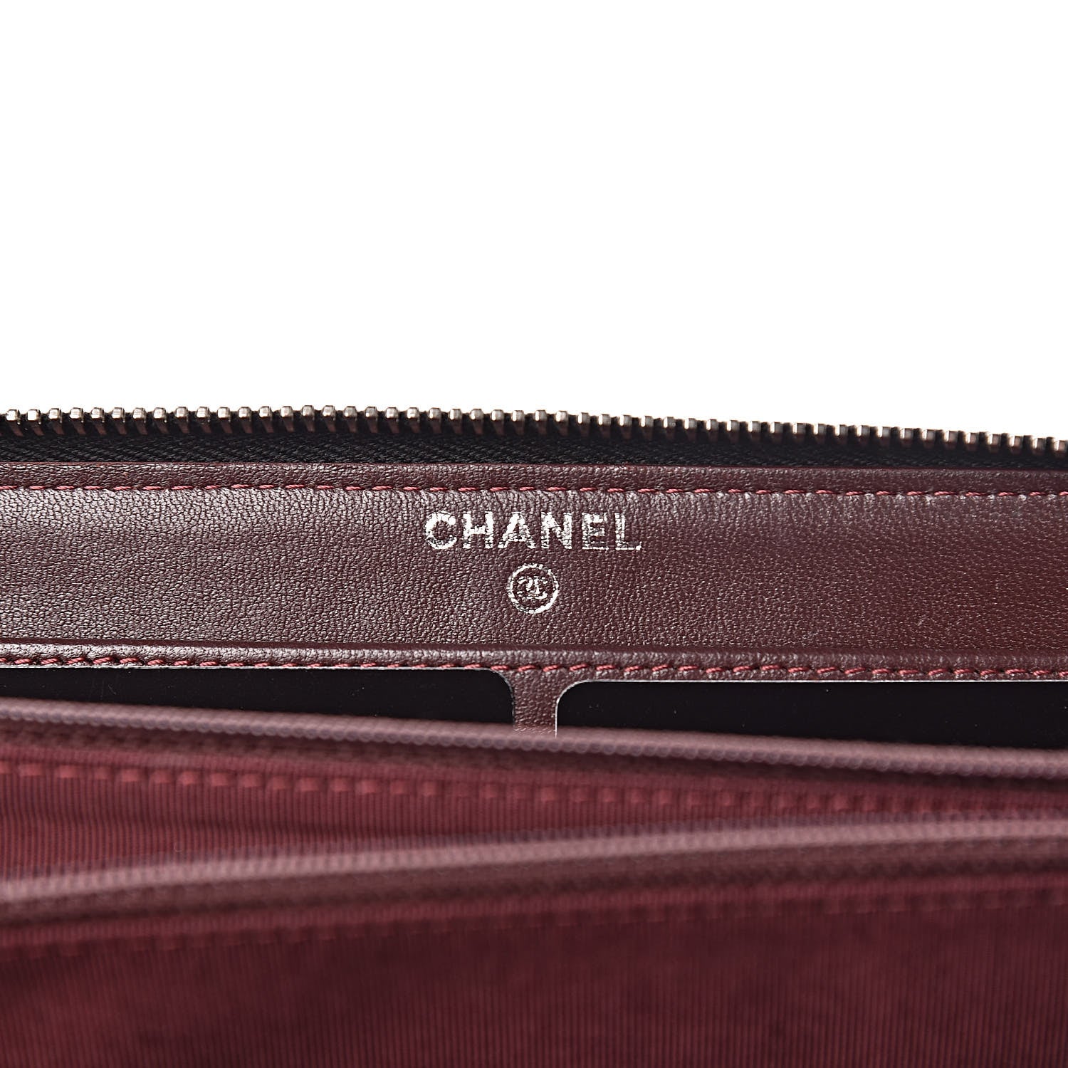 Chanel Lambskin Quilted Large Gusset Zip Around Wallet Black 6 of 10