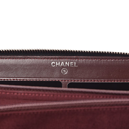 Chanel Lambskin Quilted Large Gusset Zip Around Wallet Black 6 of 10