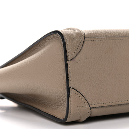 Celine Drummed Calfskin Nano Luggage Dune 10 of 19