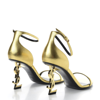 Saint Laurent Calfskin Opyum Sandals 38 Oro 5 of 9