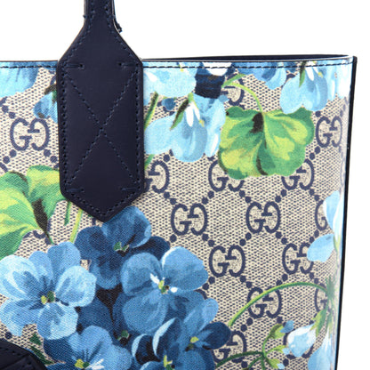 Gucci GG Supreme Monogram Blooms Small Reversible Tote Beige Blue Navy 10 of 10