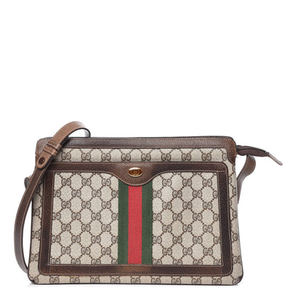Gucci GG Plus Monogram Web Shoulder Bag Dark Brown 1 of 18