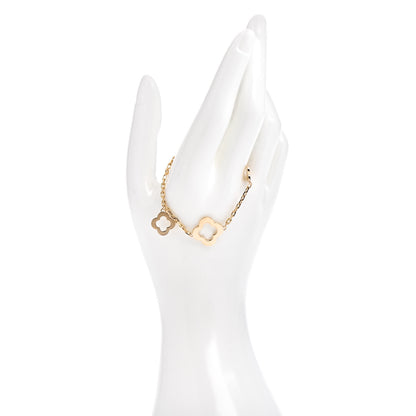Van Cleef & Arpels 18K Yellow Gold 3 Motifs Byzantine Alhambra Bracelet 2 of 4