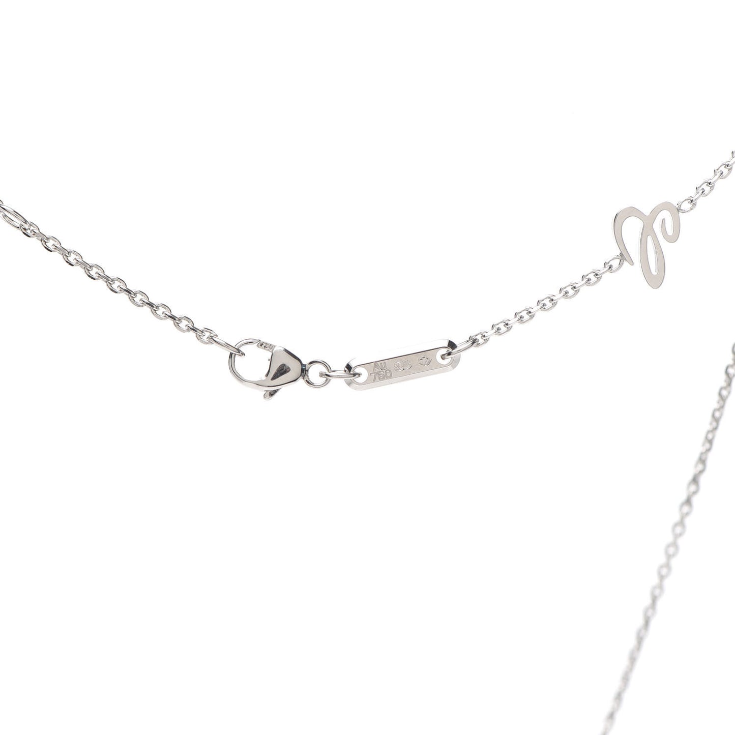 18K White Gold Happy Diamonds 1 Floating Diamonds Round Pendant Necklace