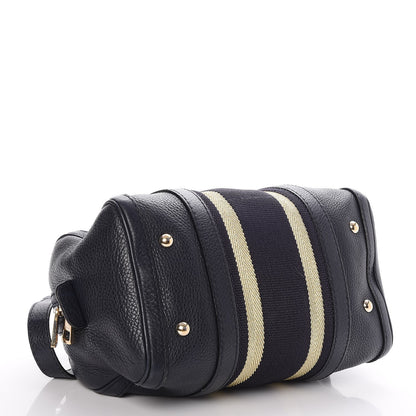 Gucci Calfskin Vintage Web Small Boston Navy Blue 4 of 9