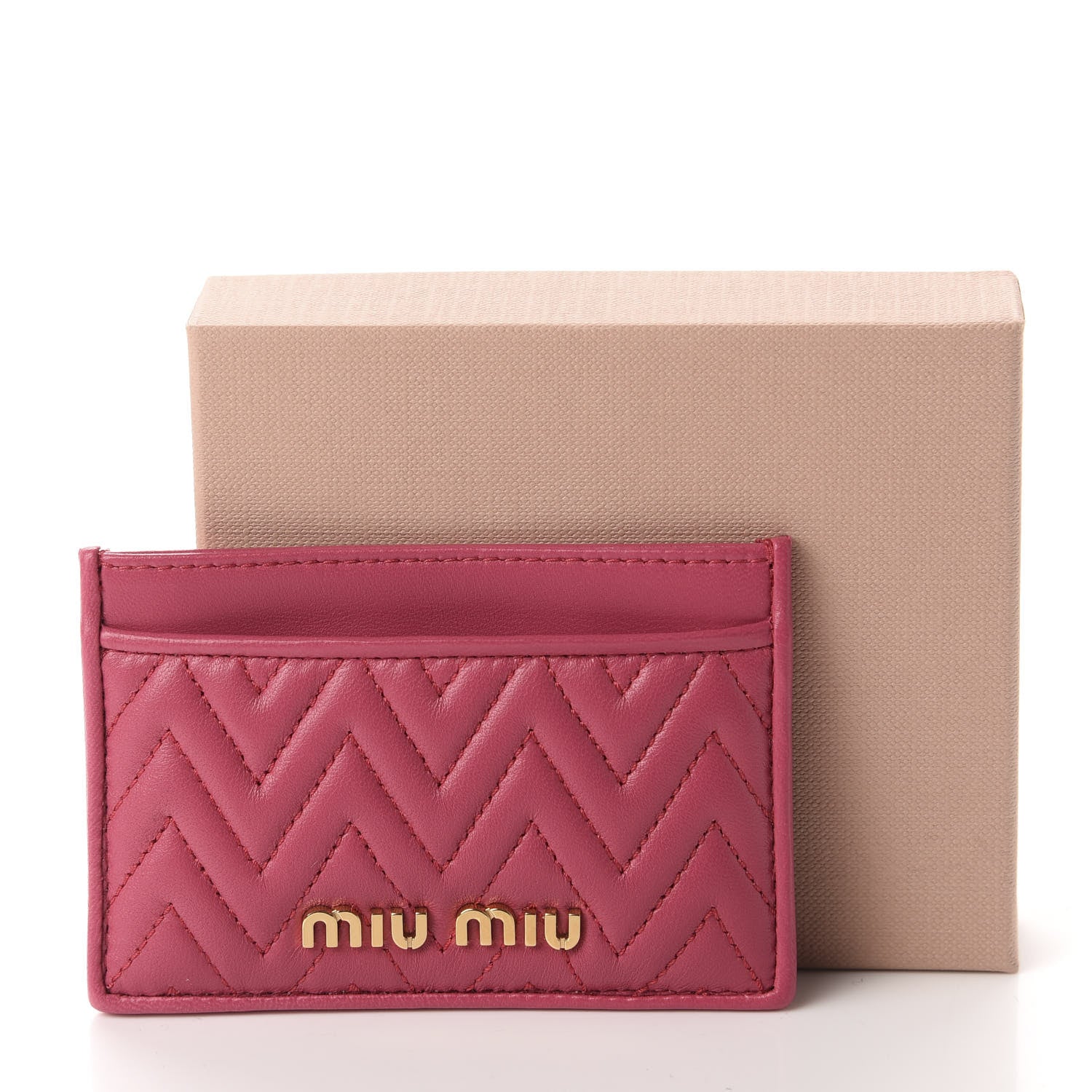 Miu Miu Nappa Matelasse Card Case Peonia 7 of 7