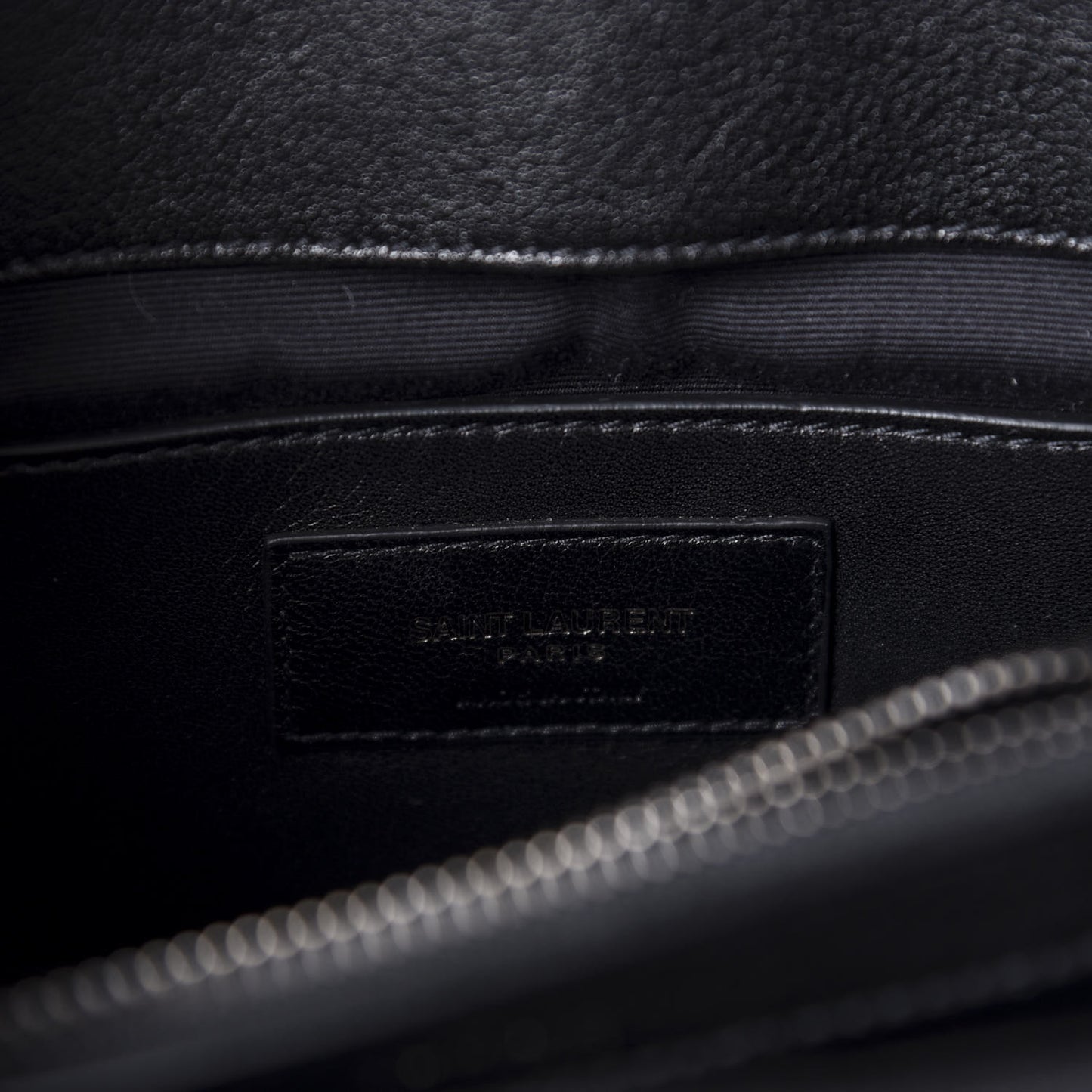 Sheepskin Matelasse Chevron Monogram Medium College Bag Black