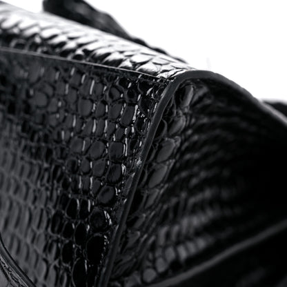 Balenciaga Shiny Supple Calfskin Crocodile Embossed Brass Hardware Neo Classic City Black 10 of 10