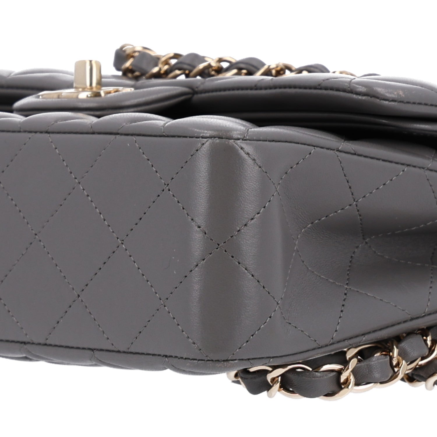 Chanel Lambskin Quilted Small Double Flap Grey 2 of 10