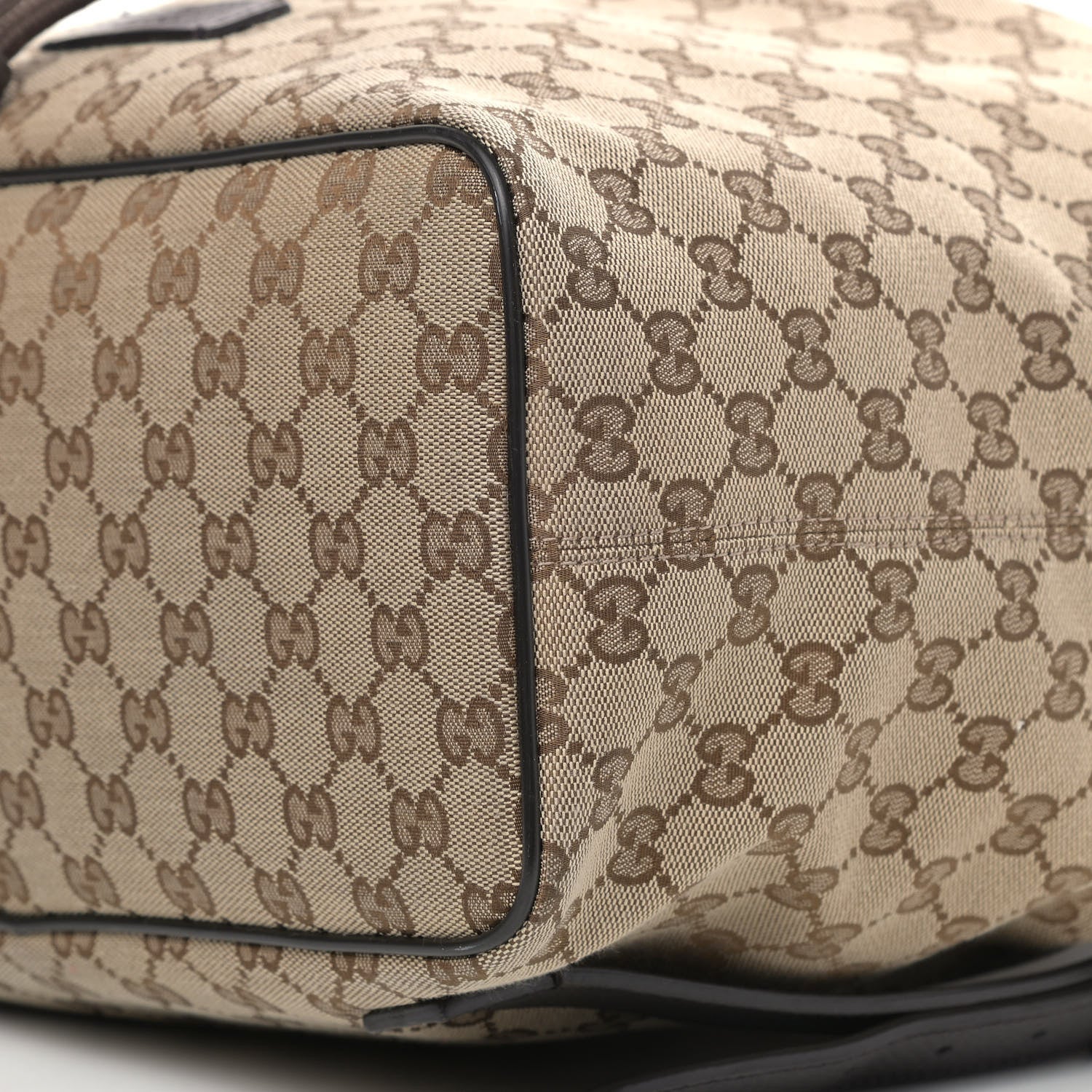 Gucci Monogram Dollar Calfskin O Drawstring Backpack Beige Ebony Testa di Moro Dark Chocolate 9 of 9