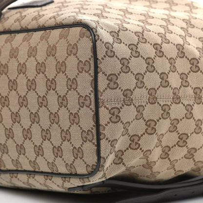 Gucci Monogram Dollar Calfskin O Drawstring Backpack Beige Ebony Testa di Moro Dark Chocolate 9 of 9