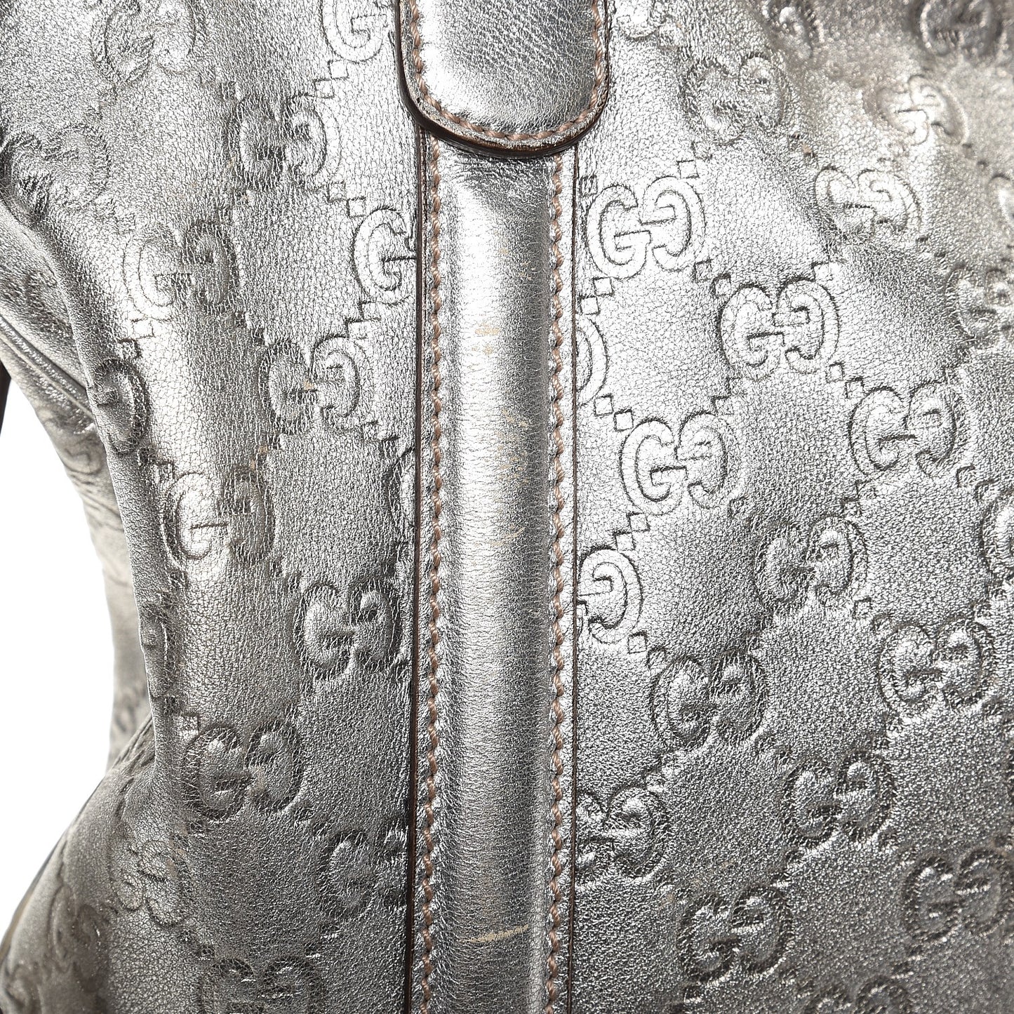 Guccissima Medium Britt Tote Silver