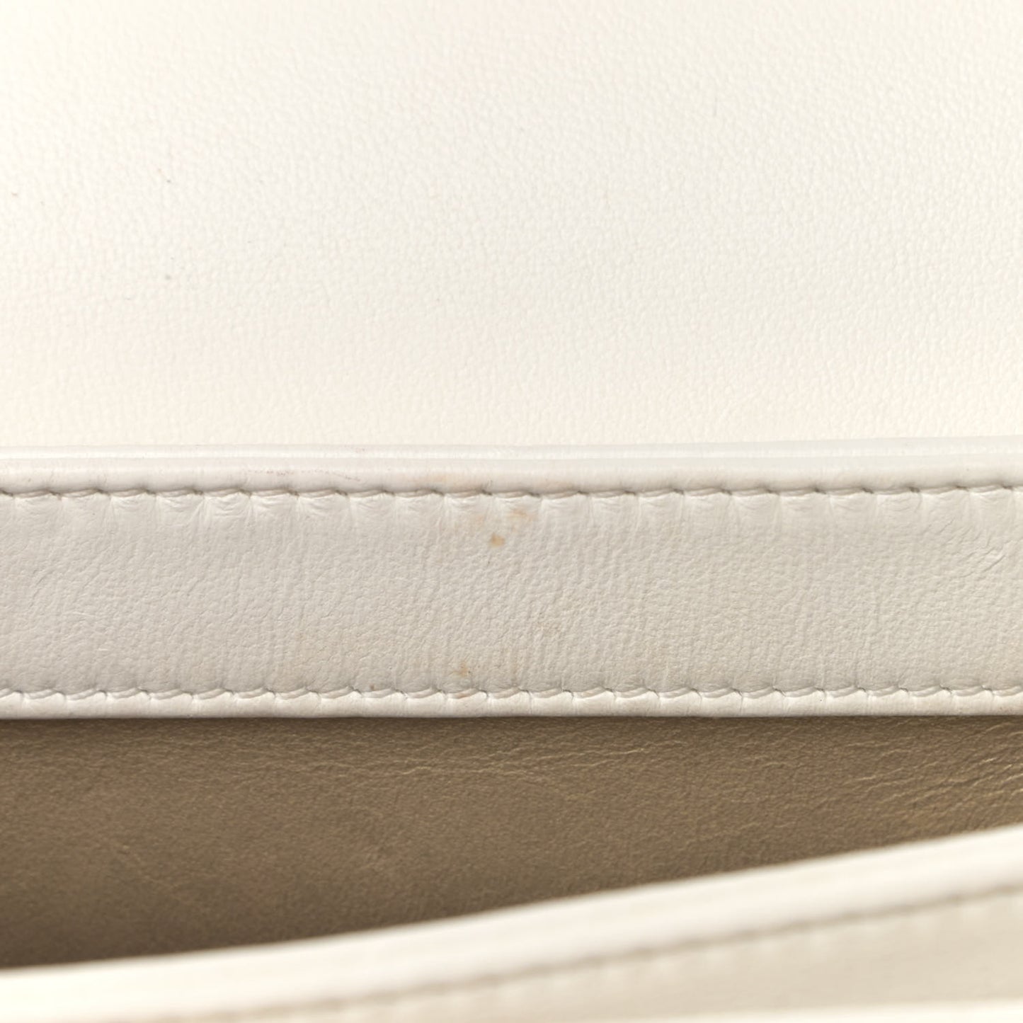 Lambskin Quilted Small CC Crystal Logo Chain Flap White