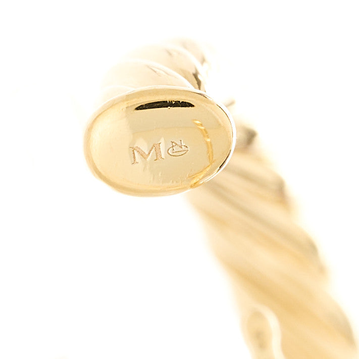 18K Yellow Gold Medium Cablespira Hoop Earrings