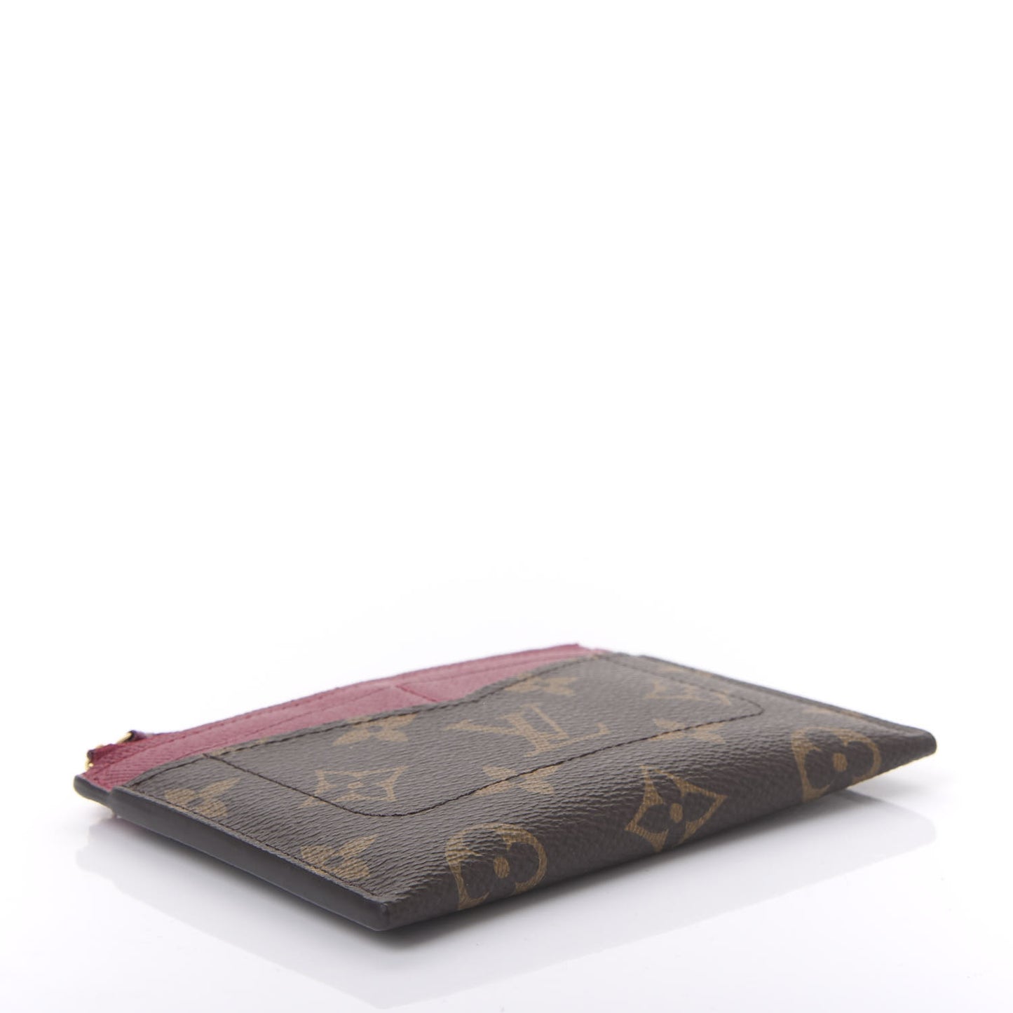 Monogram Zipped Card Holder Fuchsia