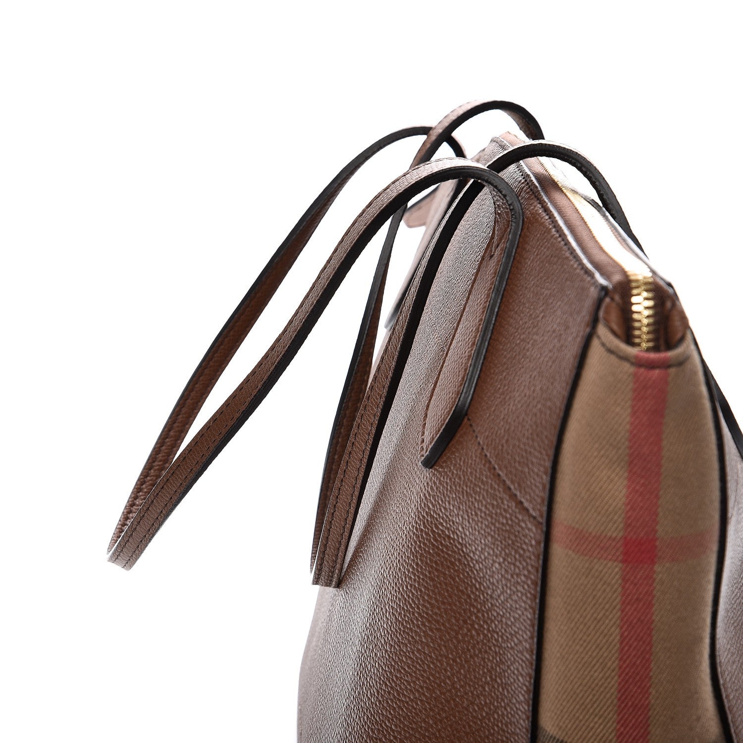 Burberry Derby Calfskin House Check Medium Welburn Tote Tan 9 of 10