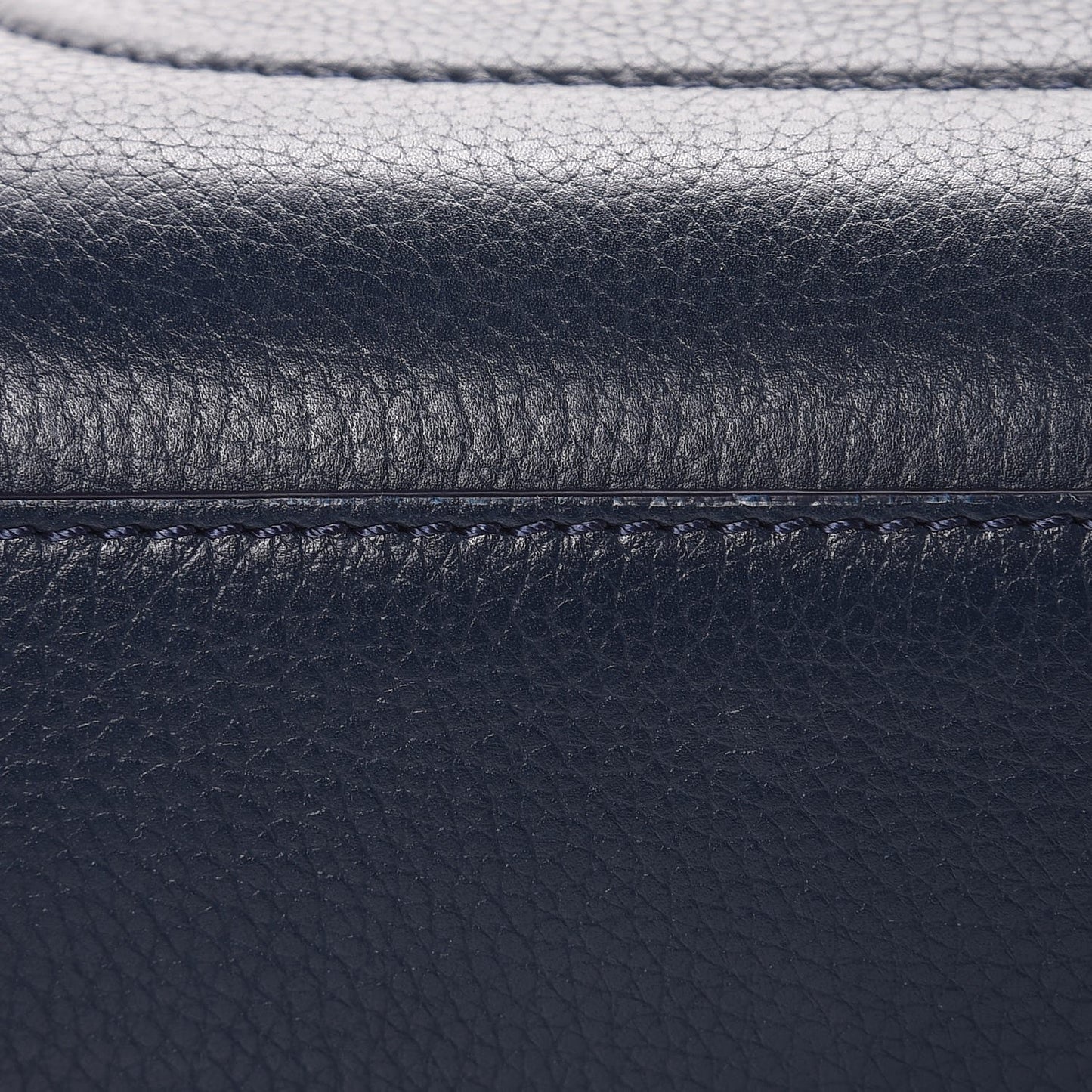 Grained Calfskin Mini Neo Executive Shopper Tote Navy