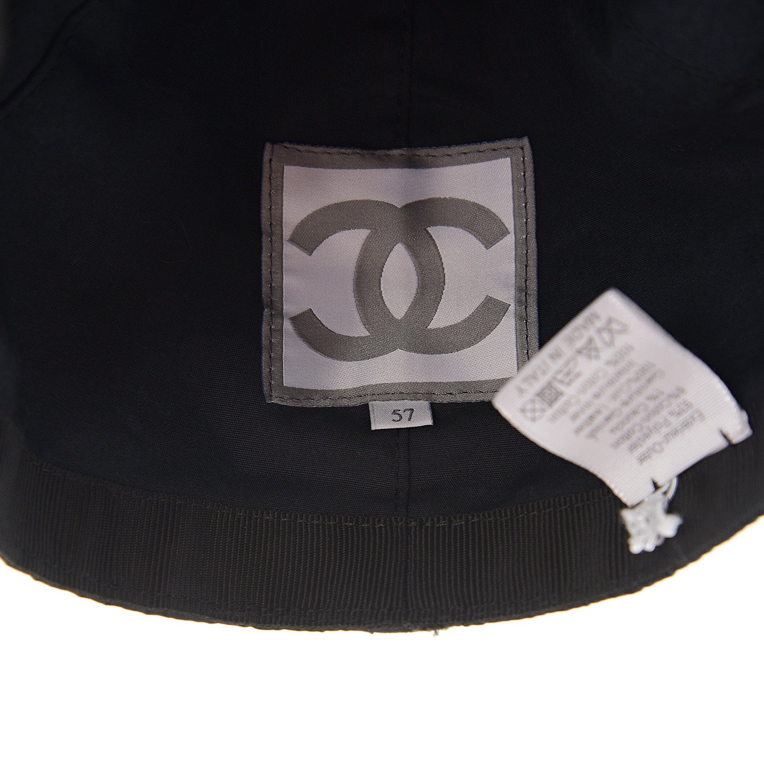 Chanel Nylon CC Crocodile Print Cap Hat 57 Black 6 of 6
