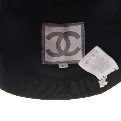 Chanel Nylon CC Crocodile Print Cap Hat 57 Black 6 of 6