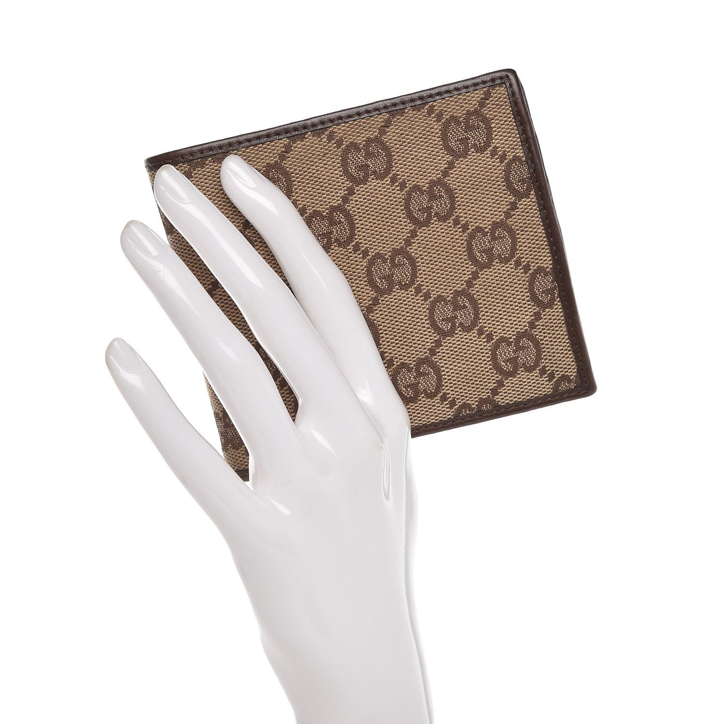 GG Monogram Bi-Fold Wallet Dark Brown