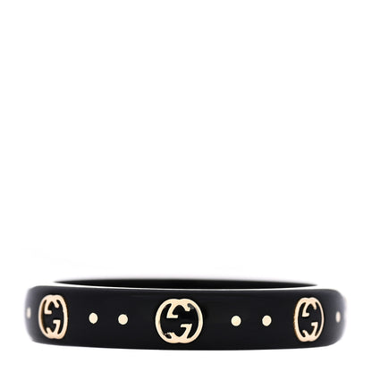Gucci 18K Yellow Gold Synthetic Corundum Icon Ring 58 8.25 64/10.75 Black 1 of 6
