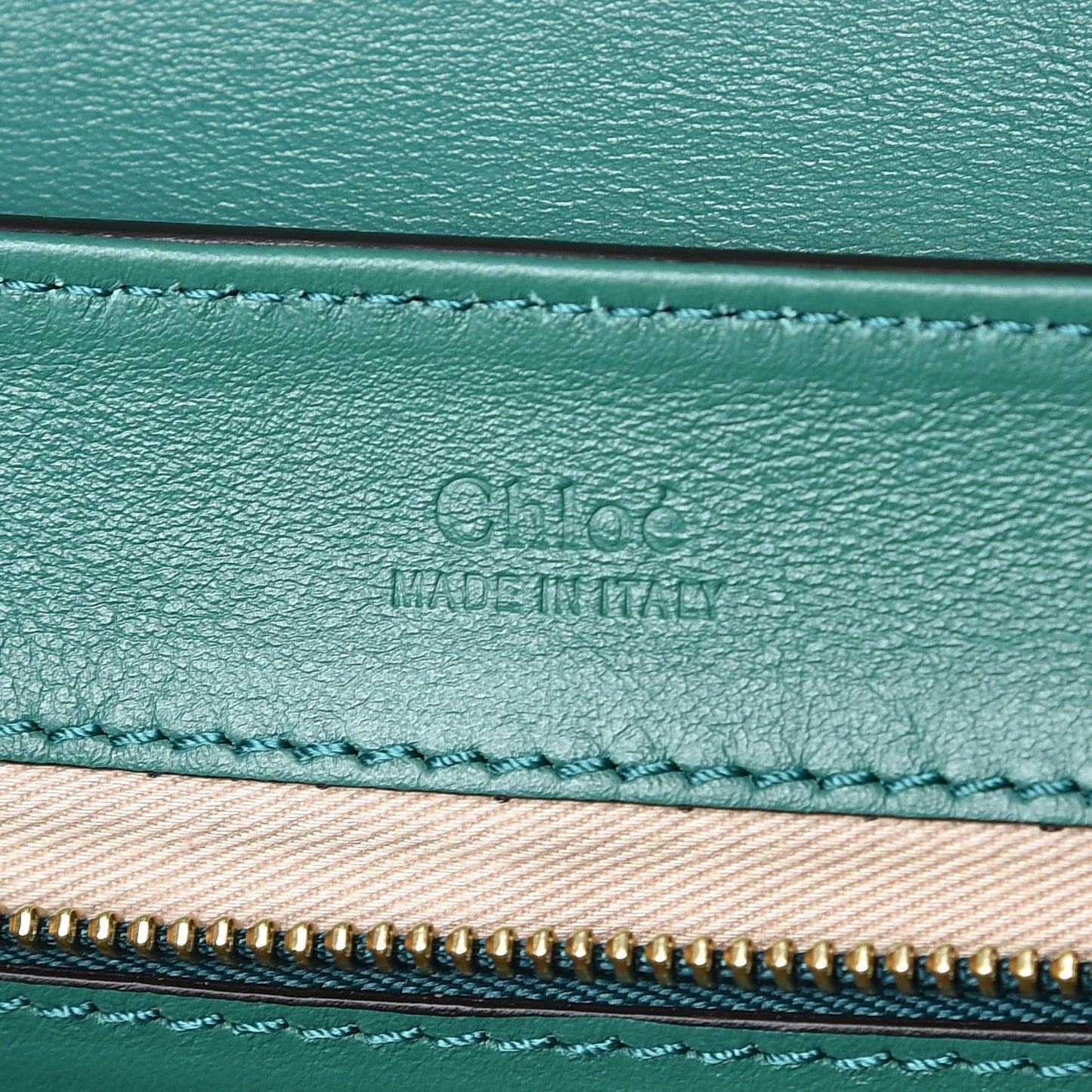 Calfskin Crocodile Embossed Small C Double Carry Woodsy Green