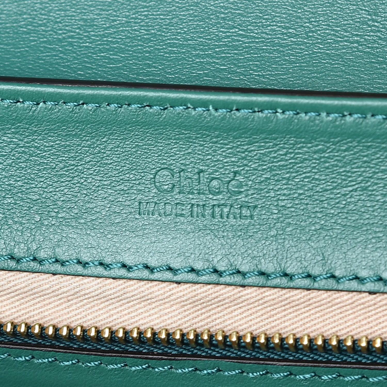 Chloe Calfskin Crocodile Embossed Small C Double Carry Woodsy Green 6 of 12